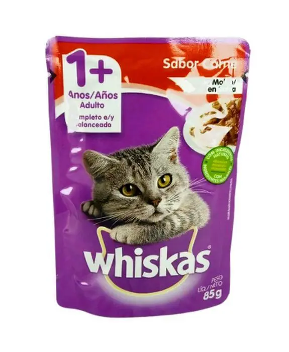ALIMEN GA WHISKAS ADULTO CARNE 85 G UND