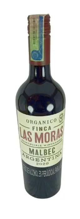 VINO TINTO LAS MORAS ORGANICO MALBEC 750 UND