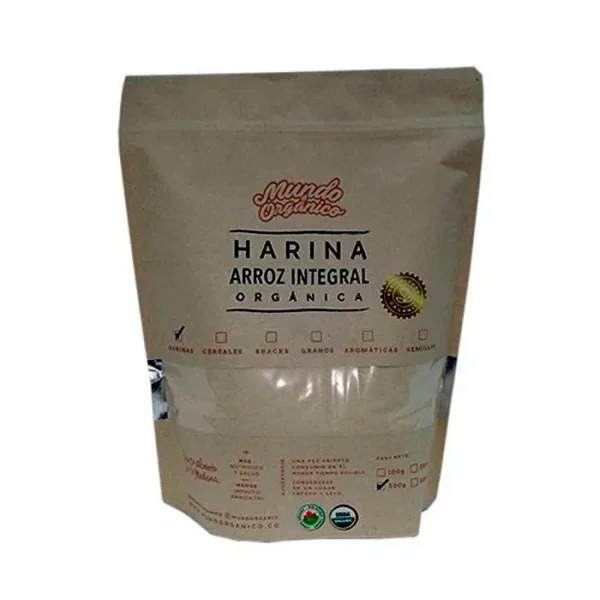HARINA DE ARROZ INTEGRAL MUNDO ORG 500 G UND