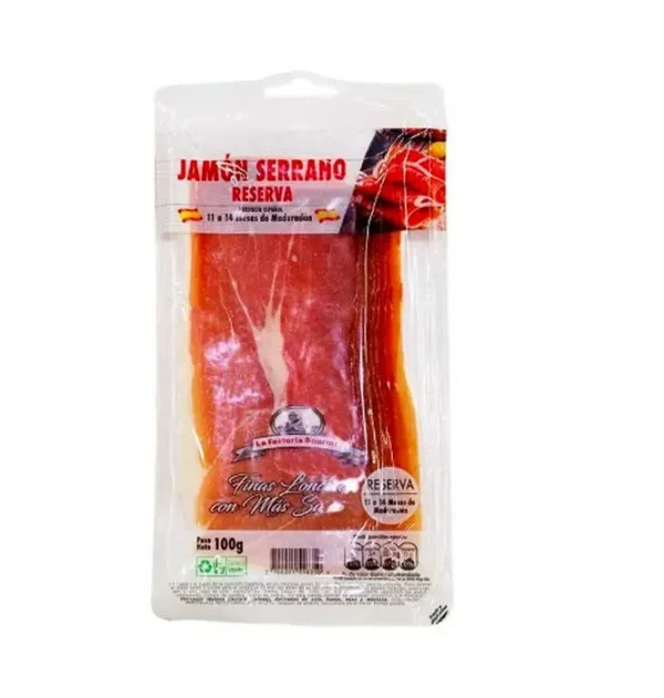 JAMON SERRANO RESERVA LA FACTORIA 100 G UND
