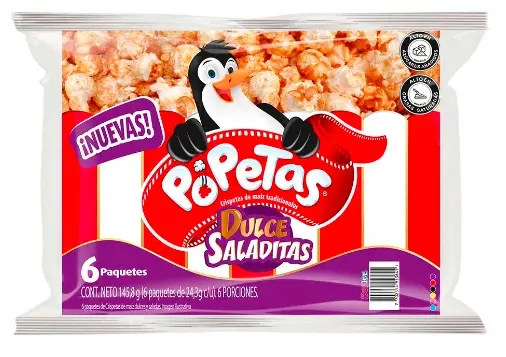 PASABO POPETAS DULCE SALADITAS 42 G 6 U UND