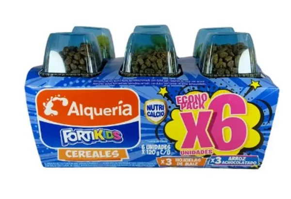 YOGURT FORTIKIDS CON CEREAL SURT 120 GR 6 UND