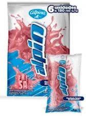 LECHE ALPIN FRESA BOLSA 180 ML 6 U UND