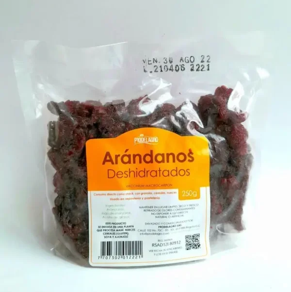 ARANDANOS PRODELAGRO DESHIDRATADOS 250G UND