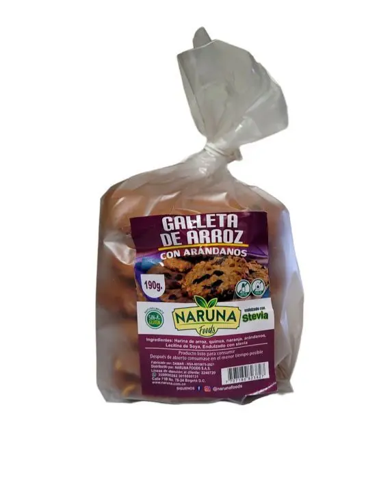 GALLETA ARROZ ARANDA NARUNA FOODS 190 G UND