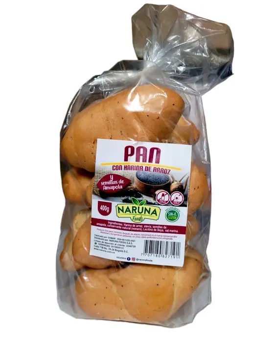 PAN DE ARROZ NARUNA FOODS 400 G UND