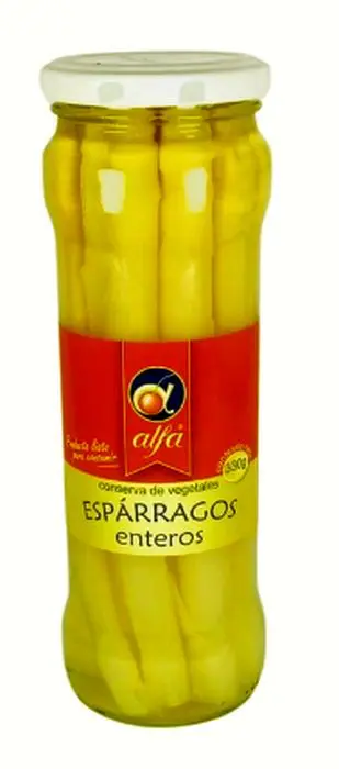 ESPARRAGOS ALFA ENTEROS 330 GR UND