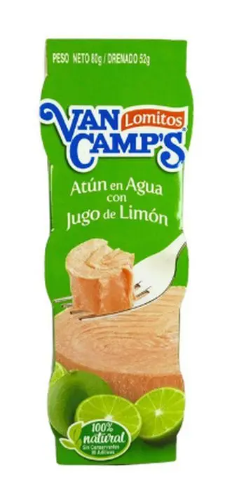 ATUN LOMO VAN CAMPS AGUA JUGO LIMN 80G 3 UND