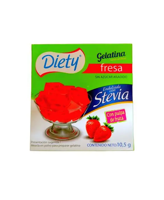 GELATINA FRESA CON STEVIA DIETY 10.5 G UND