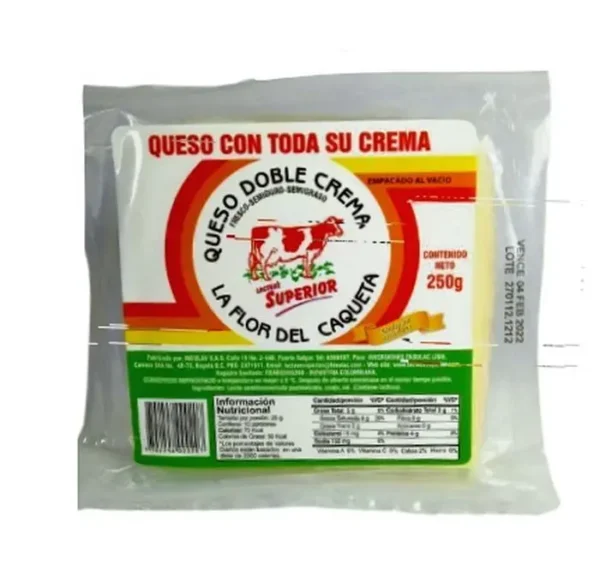 QUESO DOBLE CREMA  SUPERIOR 250 GR UND