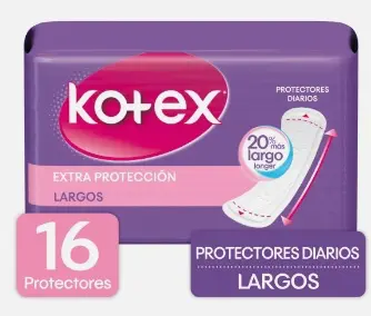 PROTECTORES KOTEX EXTRA PROTECCION 16 U UND