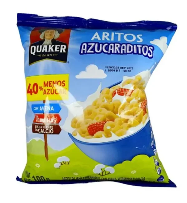 CEREAL QUAKER ARITOS AZUCARADITOS 100 G UND