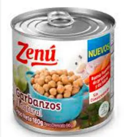 GARBANZO ZENU NATURAL 180 G UND