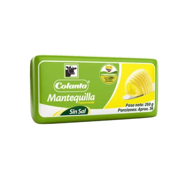 MANTEQUILLA SIN SAL COLANTA  250 GR UND
