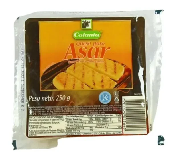 QUESO DE ASAR COLANTA 250 G UND