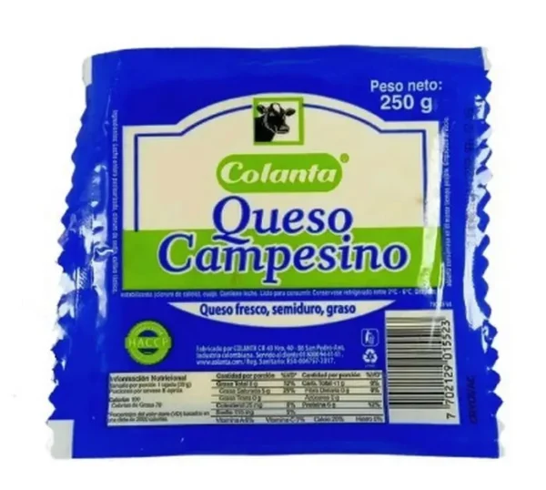 QUESO CAMPESINO COLANTA 250 GR UND
