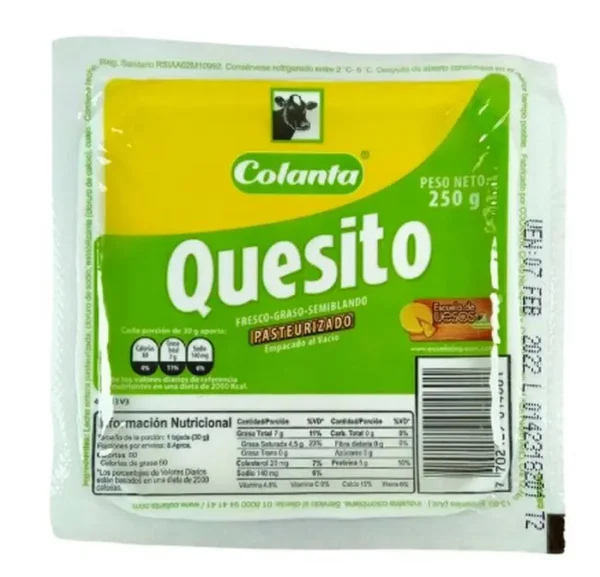 QUESO QUESITO COLANTA 250 GR UND