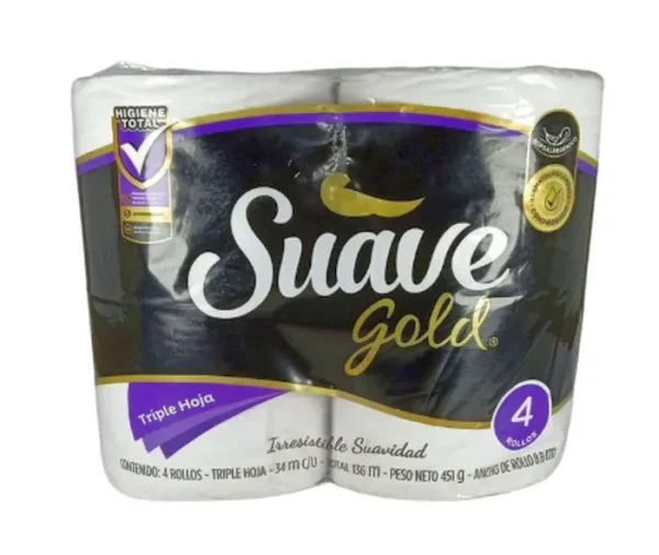 PAPEL HIGIE SUAVE GOLD TRIPLE HOJA 4 U UND