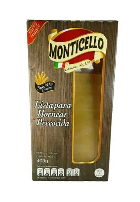 PASTA LASAGNA MONTICHELO 400 GR UND