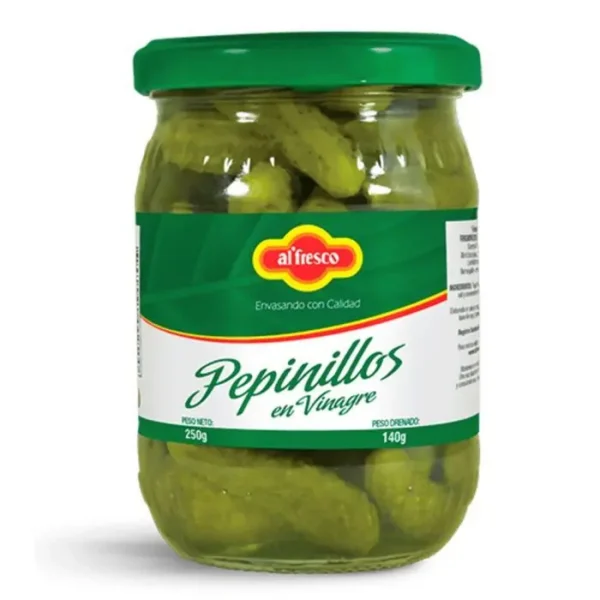 PEPINILLOS EN VINAGRE ALFRECO 250 GR UND