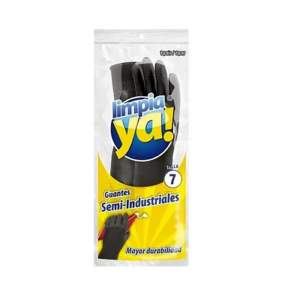 GUANTE LIMPIAYA NEGRO SEMINDUSTRIAL TL 7 UND
