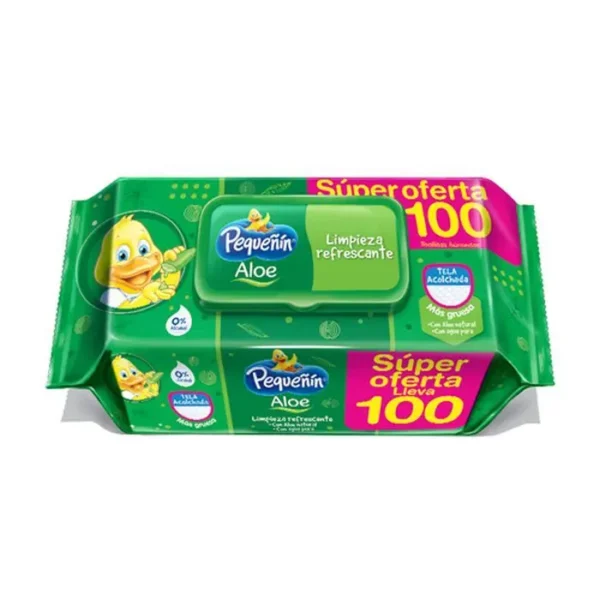 TOALLITAS HUMEDAS PEQUENIN ALOE NAT 100U UND