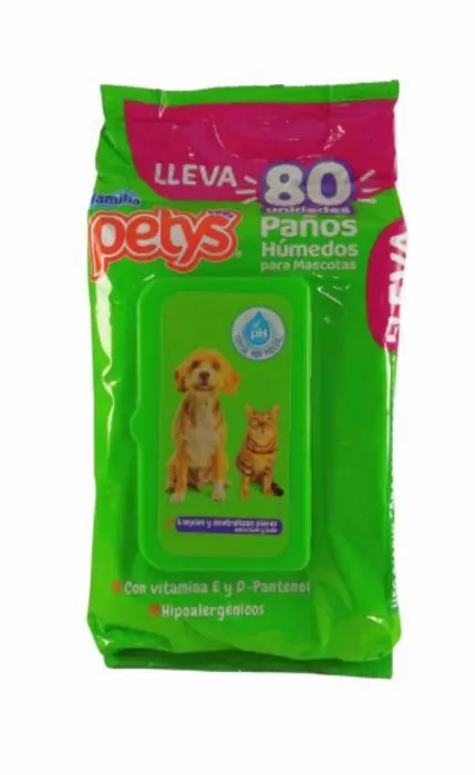 PANITOS HUMEDOS MASCOTAS PETYS 80 U UND