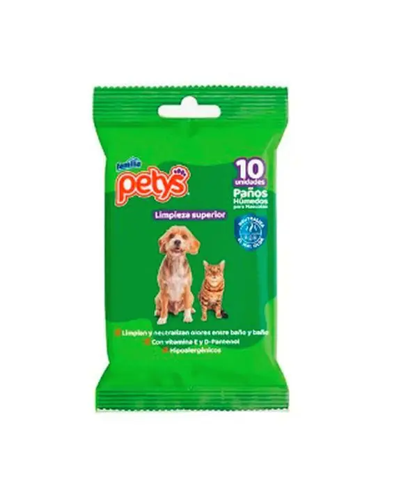 PANITOS HUMEDOS MASCOTAS PETYS 10 U UND