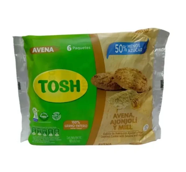 GALLETA TOSH AVENA AJONJOLI 180 G UND