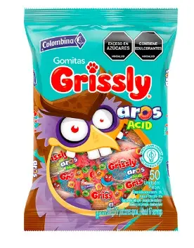 GOMAS COLOMBINA GRISSLY AROS ACID 50 U UND