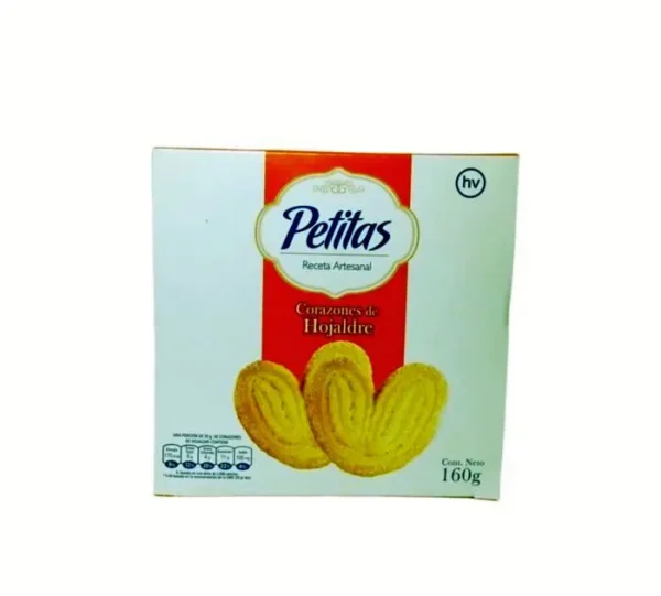 GALLETA PETITAS CORAZONES HOJALDRE 160 G UND
