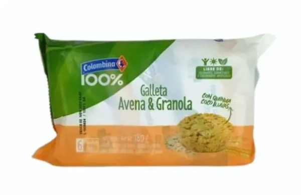GALLETA COLOMBINA AVENA GRANOLA 180 G UND