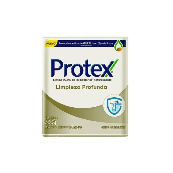JABON PROTEX LIMPIEZA PROFUNDA 110 GR 3 UND