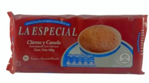 CHOCOLATE LA ESPECIAL CLAVO Y CANEL 500G UND