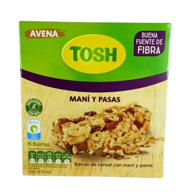 BARRA DE CEREAL MANI PASA TOSH 138 G UND