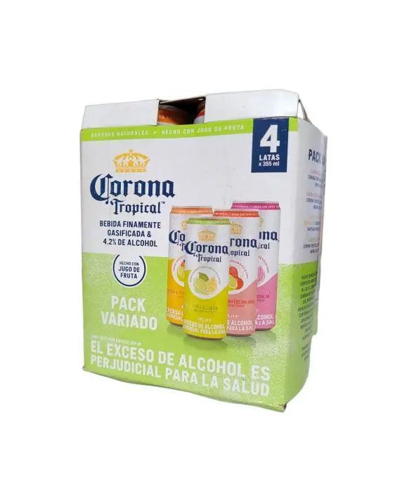 CERVEZA CORONA TROPICAL LATA SUR 355 ML 4 UND