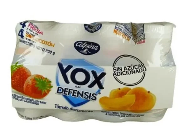 YOGURT YOX DEFENSIS SIN AZUCAR 100 G 8 UND