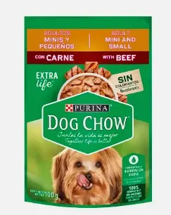 ALIMEN PE DOG CHOW RAZA PEQ CARNE 100 G UND