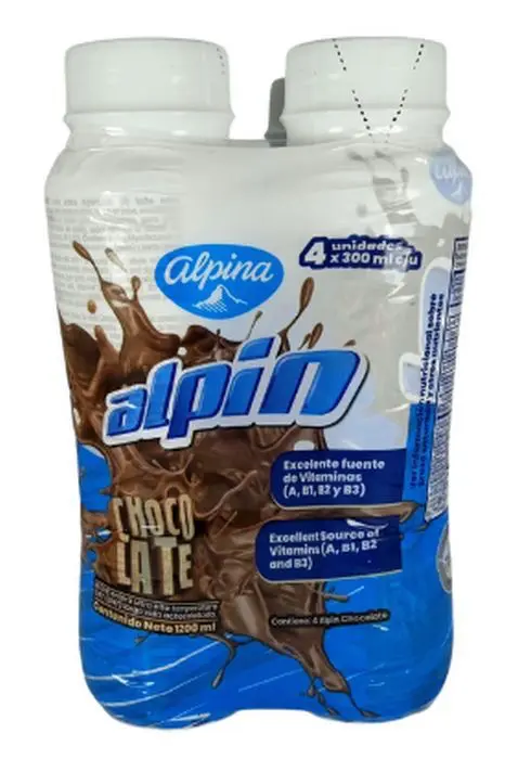 CHOCOLATE ALPIN BOTELLA 300 ML 4 UND