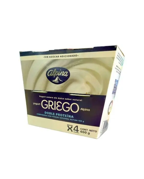 YOGURT GRIEGO ALPINA NATURAL 150 G 4 UND