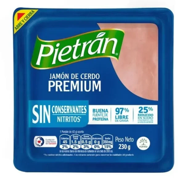 JAMON PIETRAN DE CERDO PREMIUM 230 G UND