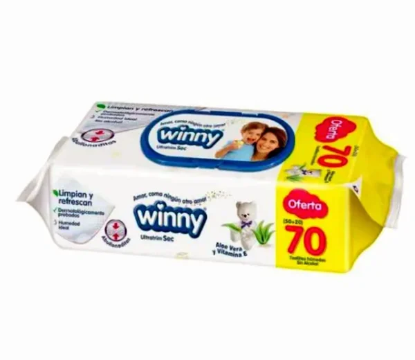 TOALLITAS HUMEDAS WINNY 70 U UND