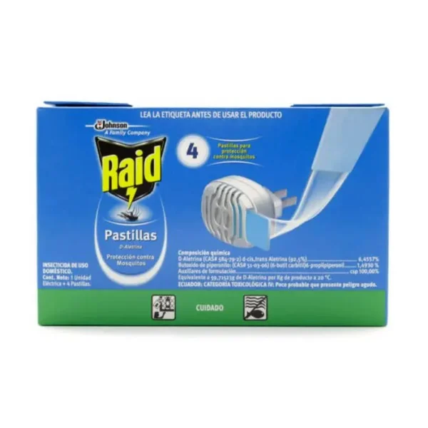 INSECTICIDA RAID ELECTRI 4 PASTILLAS UND