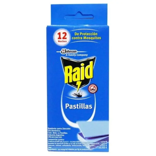 INSECTICI RAID PASTILLAS 12 UND UND