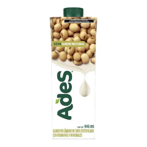 LECHE SOYA ADES NATURAL 946 ML UND
