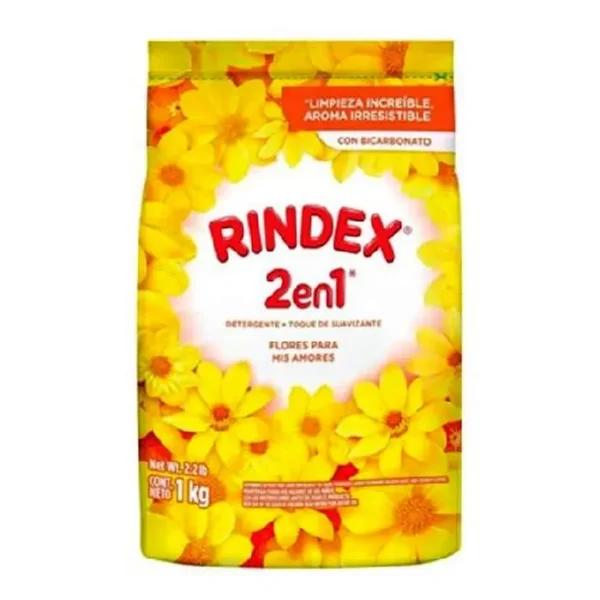 DETERG POLVO RINDEX FLORES AMORES 1000 G UND