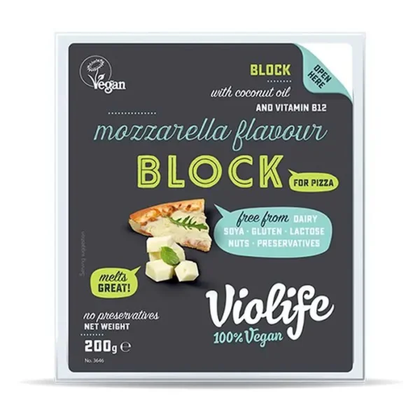 QUESO MOZZARELLA VIOLIFE VEGA BLOQ 200 G UND