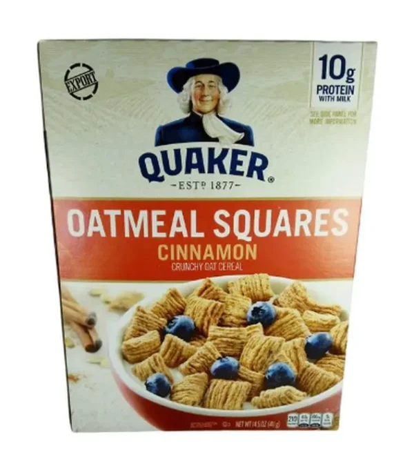 CEREAL QUAKER SQUARES CRUNCHY 412 GR UND