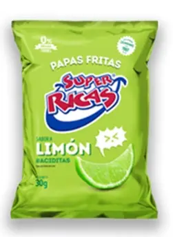 PAPAS FRITAS SUPER RICAS LIMON 30 G 12 UND