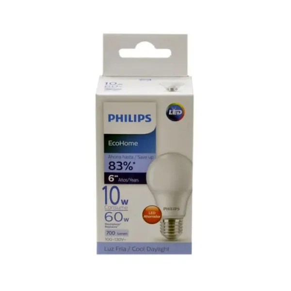 BOMBILLO PHILIPS ECOHOME 60W 10W U UND